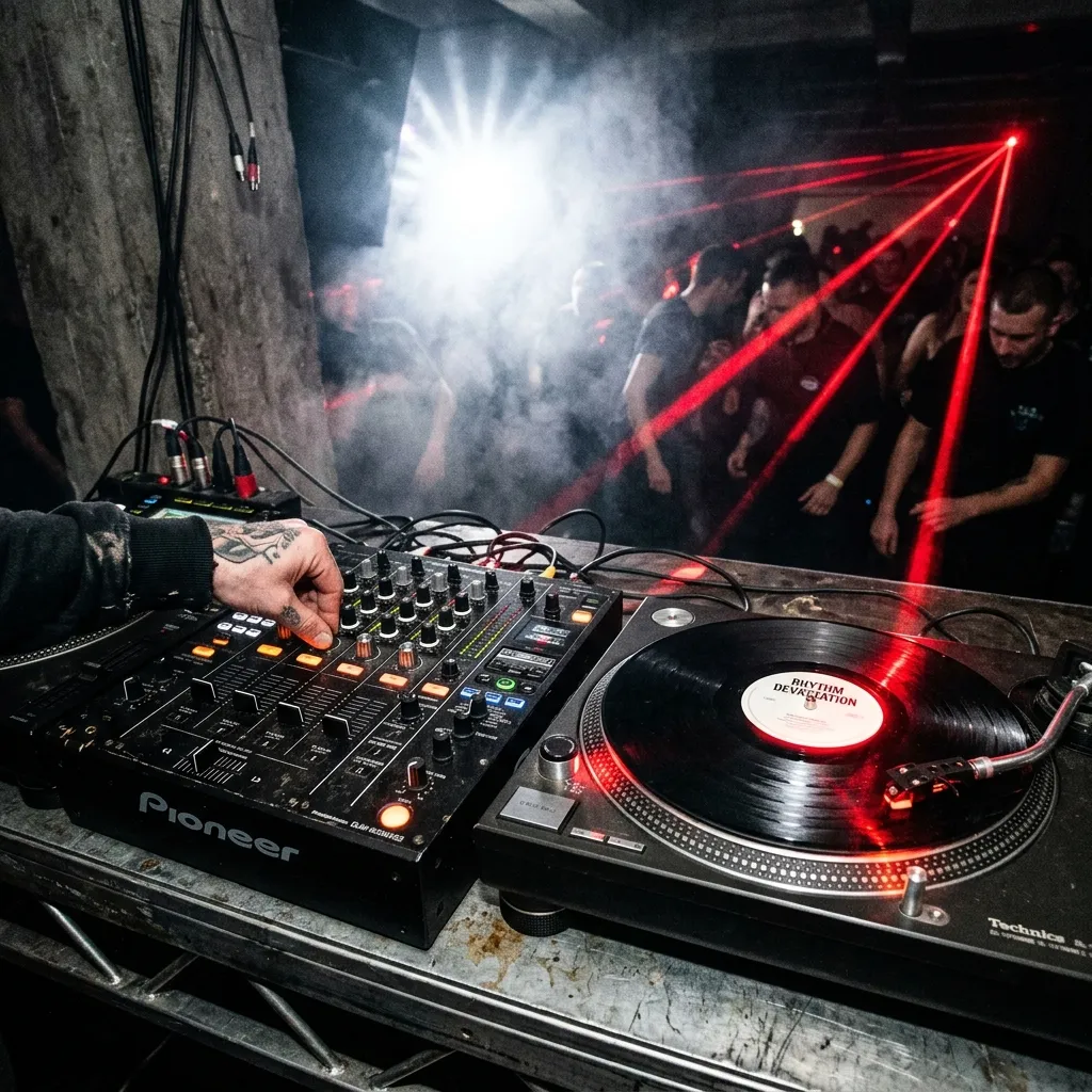 Installation de platines DJ pour mix Hardtechno